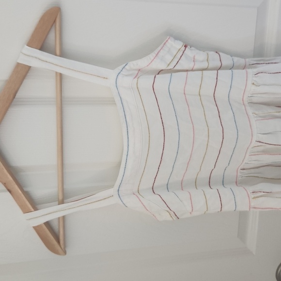 LOFT Cream Colorful Striped Maxi Dress Tiered Striped Flowy Size 4 - Picture 3 of 7